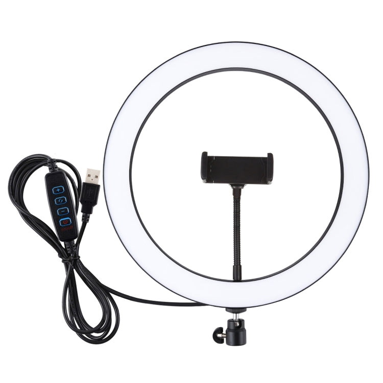 PULUZ 11.8 inch 30cm USB 3 Modes Dimmable LED Ring Vlogging Selfie Photography Video Lights with Cold Shoe Tripod Ball Head & Phone Clamp, 11.8 inch