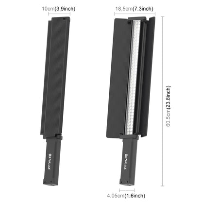PULUZ 72 LEDs Photo Handheld Stick Light Full Color RGB Fill Light with Barndoor, 72 LEDs RGB Fill Light