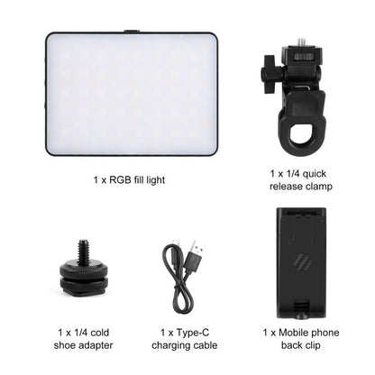 PULUZ Thin Pocket 94 LEDs RGB Full Color Beauty Fill Light Handheld Photography LED Light, 94 LED