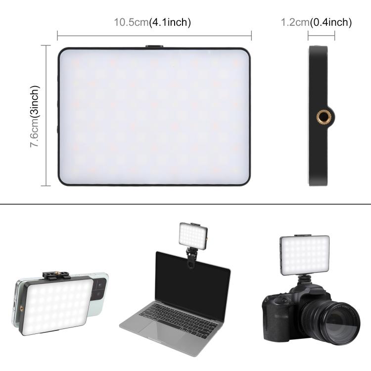 PULUZ Thin Pocket 94 LEDs RGB Full Color Beauty Fill Light Handheld Photography LED Light, 94 LED