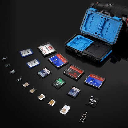 PULUZ Card Reader + 22 in 1 Memory Card Case for 1Standard SIM + 2Micro-SIM + 2Nano-SIM + 3CF + 7SD + 6TF + 1CARD PIN, 22 in 1 + Card Reader