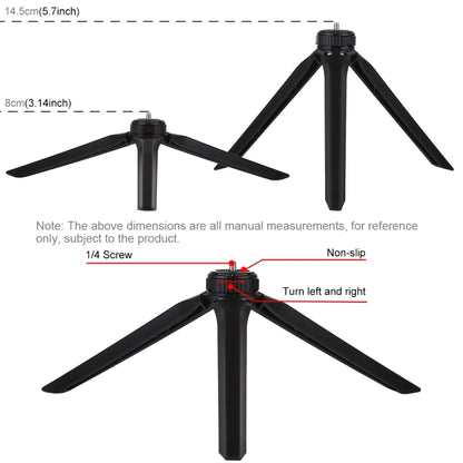 PULUZ Pocket Mini Plastic Tripod Mount with Phone Clamp for Smartphones, Plastic Tripod (Black)