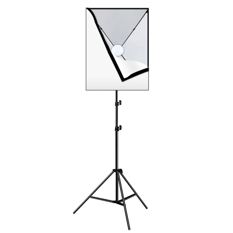 PULUZ 50x70cm Studio Softbox + 2m Tripod Mount + Single 220V E27 30W 5700K White Light LED Bulb Photography Kit, Single Bulb US Plug, Single Bulb EU Plug