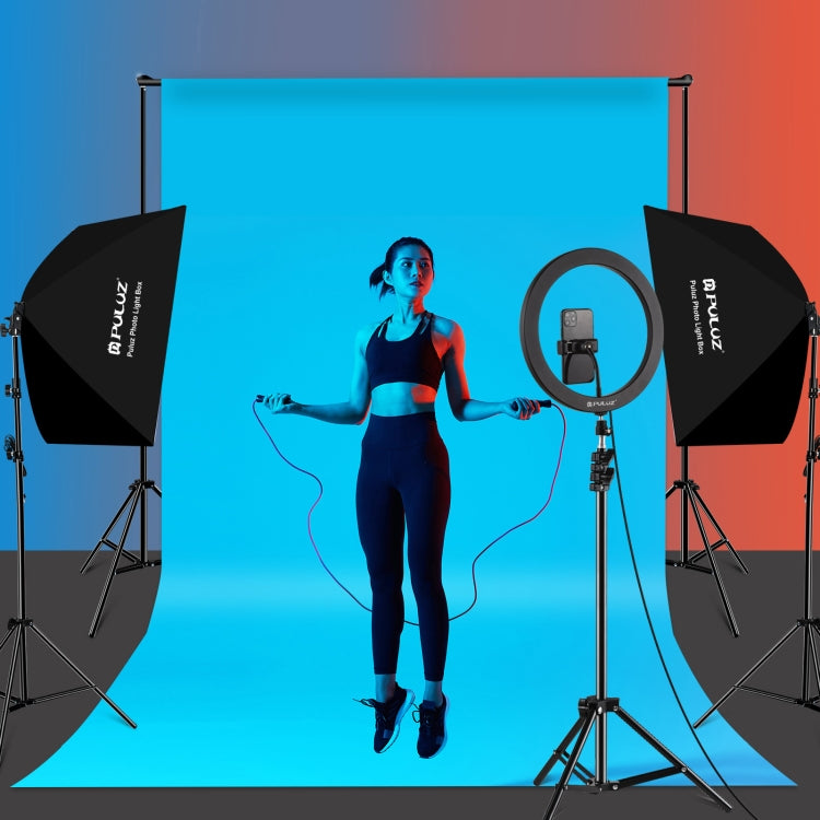 PULUZ 50x70cm Studio Softbox + 2m Tripod Mount + Single 220V E27 30W 5700K White Light LED Bulb Photography Kit, Single Bulb US Plug, Single Bulb EU Plug