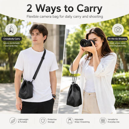 PULUZ Camera Protective Inner Bag Thick Padded Carrying Pouch with Shoulder Strap for Mirrorless & DSLR Cameras, Size: S, Size: S