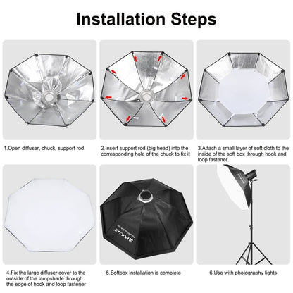 PULUZ 95cm Speedlite Flash Octagon Parabolic Softbox Bowens Mount Diffuser, 95cm Octangle