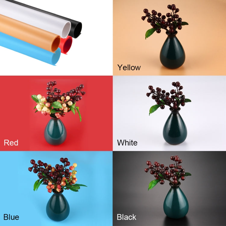 PULUZ Photography Background PVC Paper for Studio Tent Box, Size: 73.5cm x 36cm, Backdrop 37.5cm(Blue), Backdrop 37.5cm(Red), Backdrop 37.5cm(Y), Backdrop 37.5cm(White), Backdrop 37.5cm(Black)