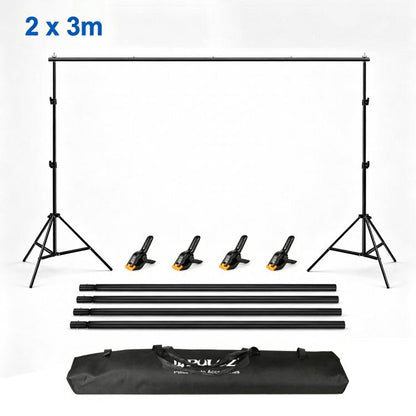 2 x 3m Thickened Photo Studio Background Support Stand Backdrop Crossbar Bracket, 2 x 3m Thickened