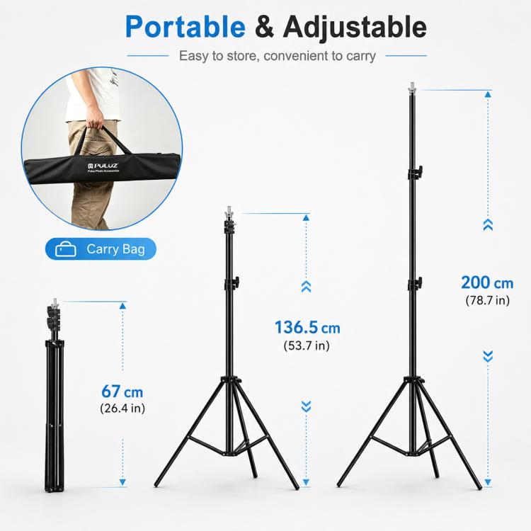 2 x 3m Thickened Photo Studio Background Support Stand Backdrop Crossbar Bracket, 2 x 3m Thickened