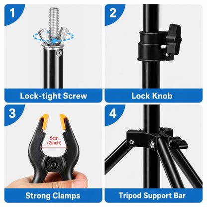 2 x 3m Thickened Photo Studio Background Support Stand Backdrop Crossbar Bracket, 2 x 3m Thickened
