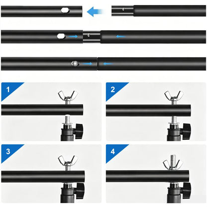 2 x 3m Thickened Photo Studio Background Support Stand Backdrop Crossbar Bracket, 2 x 3m Thickened