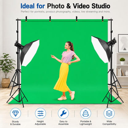 2 x 3m Thickened Photo Studio Background Support Stand Backdrop Crossbar Bracket, 2 x 3m Thickened
