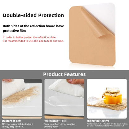 PULUZ 20cm Photography Acrylic Reflective Display Table Background Board, 20cm
