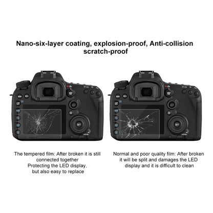 PULUZ 2.5D 9H Tempered Glass Film for Canon EOS 7D Mark II / 7D / N2 / PSN / Nikon V1 / P520 / S9400 / S680 / COOLPIX S6500 / S5200 / Samsung WB35F / OLYMPUS VG170 / 1DIV / Fuji S205 / Casio ZR70 / FC500S, For Canon 7D II
