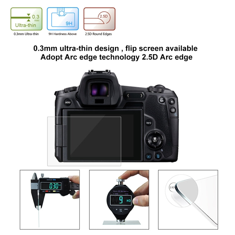 PULUZ 2.5D 9H Tempered Glass Film for Canon EOS R, Compatible with Panasonic S1/ S1R, Sigma FP, For Canon EOS R