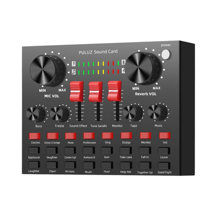 PULUZ Live Broadcasting Sound Card Bluetooth Karaoke Singing Recording Sound Mixer for Mobile Phone / Computer / Laptop / Tablet PC, English Version, English Version