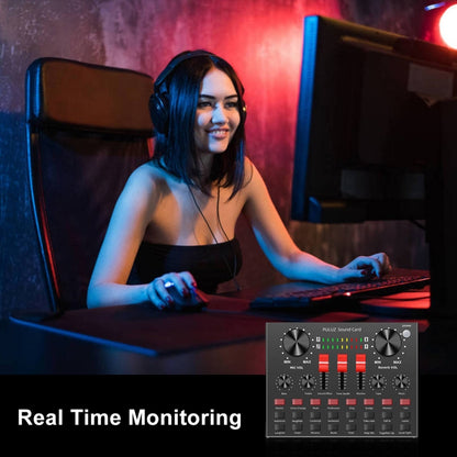 PULUZ Live Broadcasting Sound Card Bluetooth Karaoke Singing Recording Sound Mixer for Mobile Phone / Computer / Laptop / Tablet PC, English Version, English Version