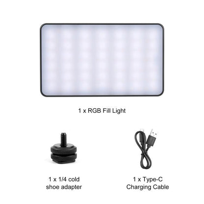 PULUZ Pocket 140 LEDs RGB Full Color Beauty Fill Light Handheld Photography LED Light, 140 LED