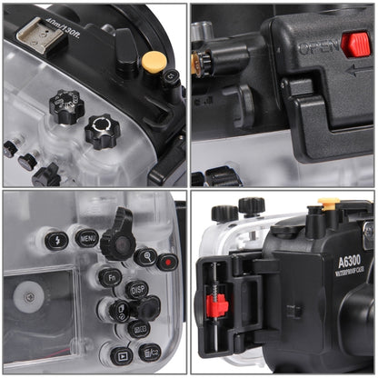 PULUZ 40m Underwater Depth Diving Case Waterproof Camera Housing for Sony A6300 (E PZ 16-50mm F3.5-5.6 OSS), For A6300