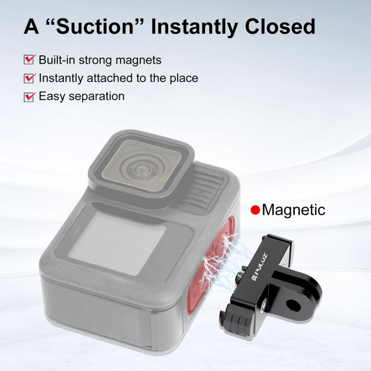 For GoPro HERO13 Black  PULUZ Magnetic Quick Release Base Mount, For GoPro HERO13 Black / MAX2 (Black), For GoPro HERO13 Black (Black Red)