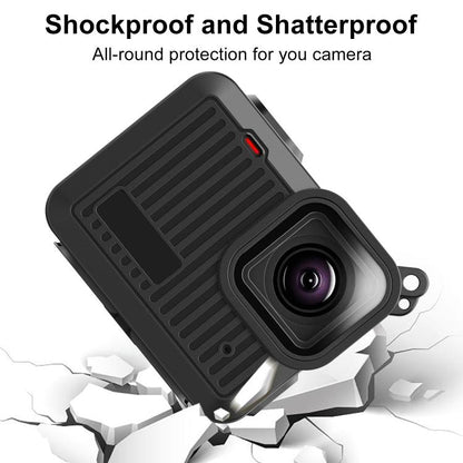 For GoPro HERO 2024 PULUZ Silicone Protective Case Side Interface Cover with Wrist Strap & Lens Cover, Silicone Protective Case