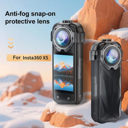 For Insta360 X5 PULUZ Snap-on Optical Tempered Glass Lens Guard Protective Cover, For Insta360 X5
