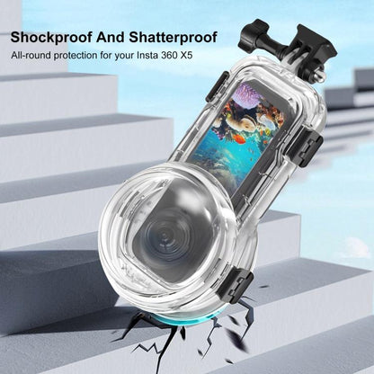 For Insta360 X5 PULUZ 60m Waterproof Sealed Diving Case, Waterproof Diving Case