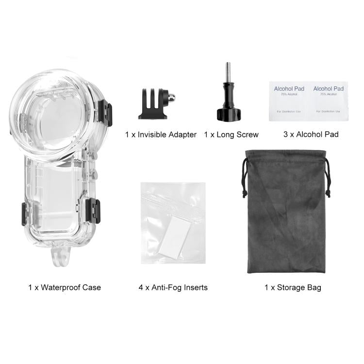 For Insta360 X5 PULUZ 60m Waterproof Sealed Diving Case, Waterproof Diving Case