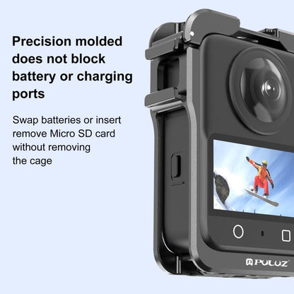 For DJI Osmo 360 PULUZ Aluminum Alloy Protective Cage Expansion Frame with Lens Cover, For DJI Osmo 360 Protective Cage