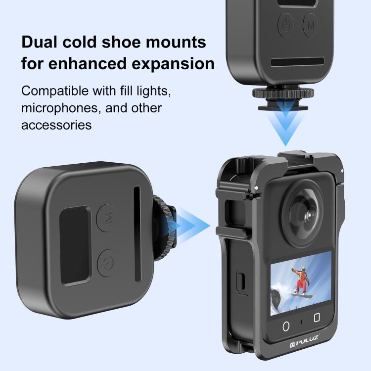 For DJI Osmo 360 PULUZ Aluminum Alloy Protective Cage Expansion Frame with Lens Cover, For DJI Osmo 360 Protective Cage