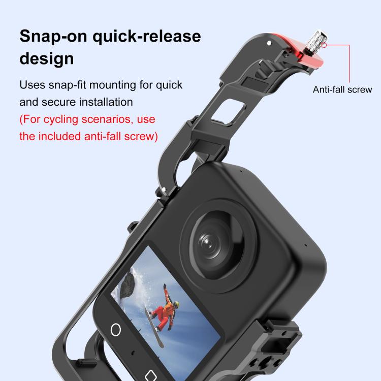 For DJI Osmo 360 PULUZ Aluminum Alloy Protective Cage Expansion Frame with Lens Cover, For DJI Osmo 360 Protective Cage