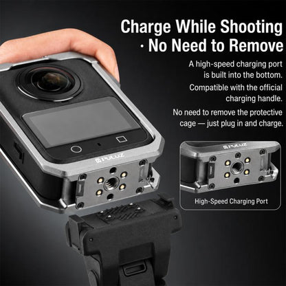 For DJI Osmo 360 PULUZ Aluminum Alloy Protective Cage Expansion Frame with Lens Cover, For DJI Osmo 360 Protective Cage