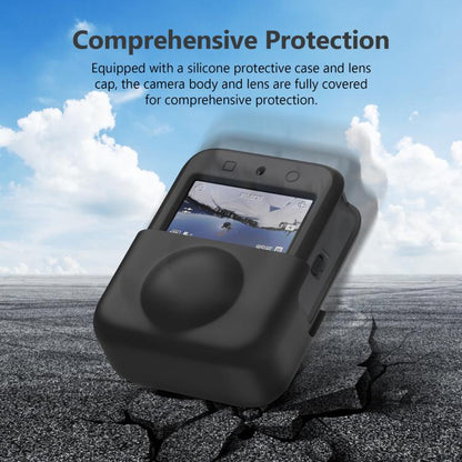 For DJI Osmo 360 PULUZ Silicone Body Protective Cover with Lens Cover, Body Cover with Lens Cover (Black), Body Cover with Lens Cover (Grey)