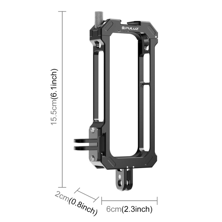 For Insta360 X3 PULUZ Metal Protective Cage Rig Housing Frame with Expand Cold Shoe Base & Tripod Adapter, For Insta360 X3