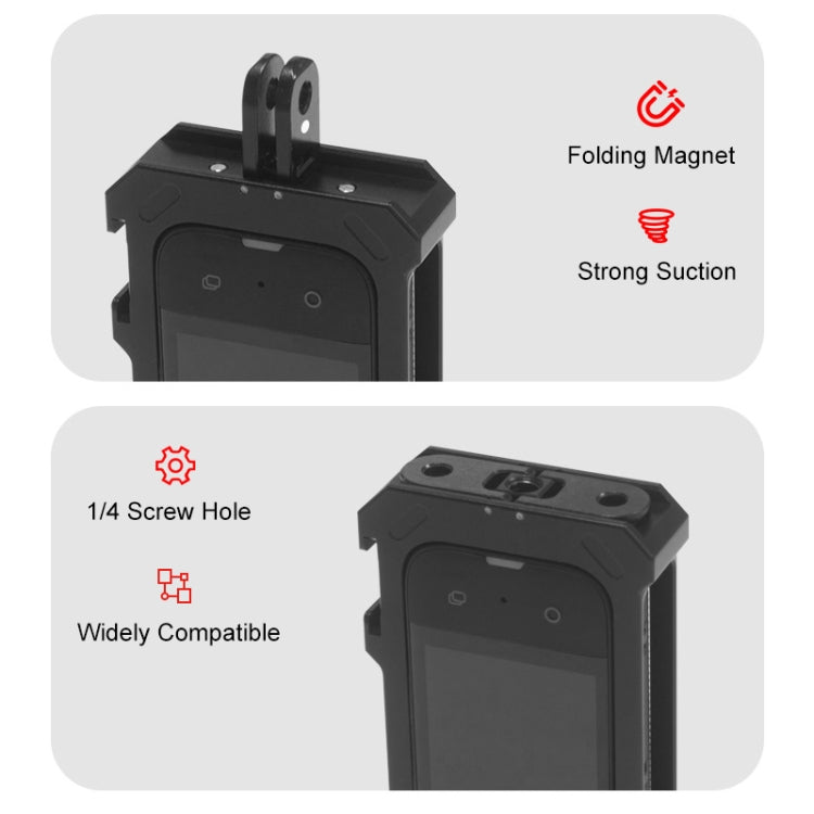 For Insta360 X3 PULUZ Metal Protective Cage Rig Housing Frame with Expand Cold Shoe Base & Tripod Adapter, For Insta360 X3