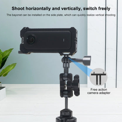 For Insta360 X3 PULUZ Metal Protective Cage Rig Housing Frame with Expand Cold Shoe Base & Tripod Adapter, For Insta360 X3