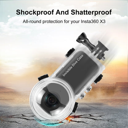 For Insta360 X3 PULUZ 50m Waterproof Sealed Diving Case, Invisible Dive Case