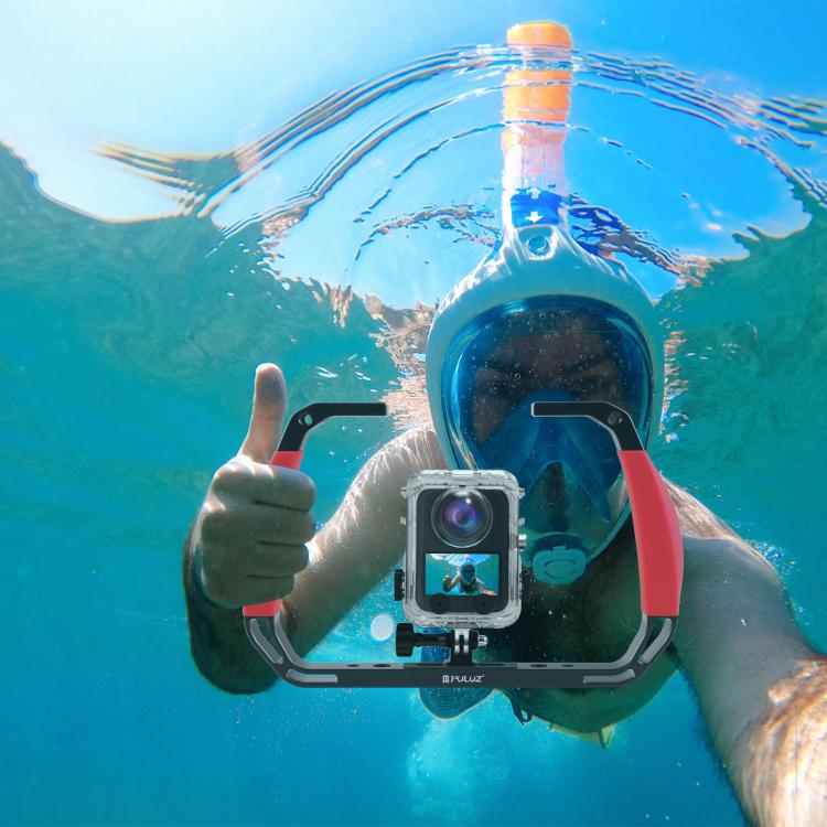 PULUZ Dual Silicone Handles Aluminium Alloy Underwater Diving Rig for GoPro, DJI OSMO Action, Insta360 and Other Action Cameras, For GoPro Action Cameras