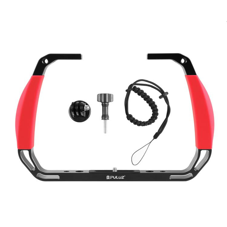 PULUZ Dual Silicone Handles Aluminium Alloy Underwater Diving Rig for GoPro, DJI OSMO Action, Insta360 and Other Action Cameras, For GoPro Action Cameras