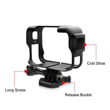 For Insta360 Ace Pro PULUZ Plastic Cage Expansion Adapter Frame with Cold Shoe Base, For Insta360 Ace Pro Plastic Cage