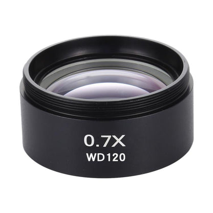 Stereo Microscopes Auxiliary Objective Lens Barlow Lens Magnifier 0.7X WD120, 0.7X WD120