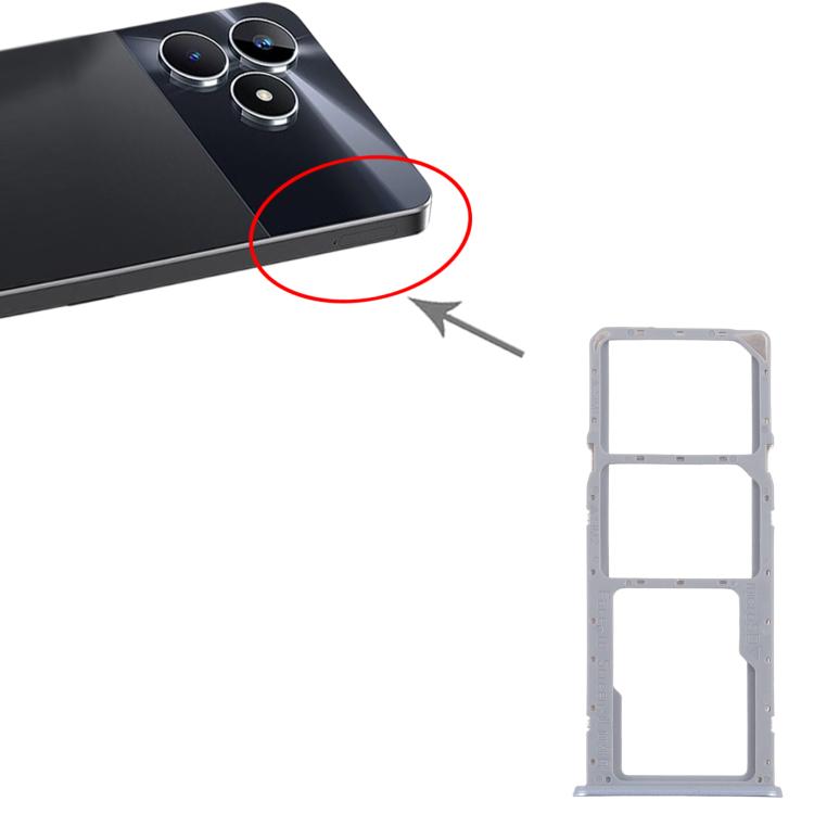 For Realme Note 50 RMX3834 10pcs Original SIM Card Tray + SIM Card Tray + Micro SD Card Tray, For Realme Note 50 (Original)