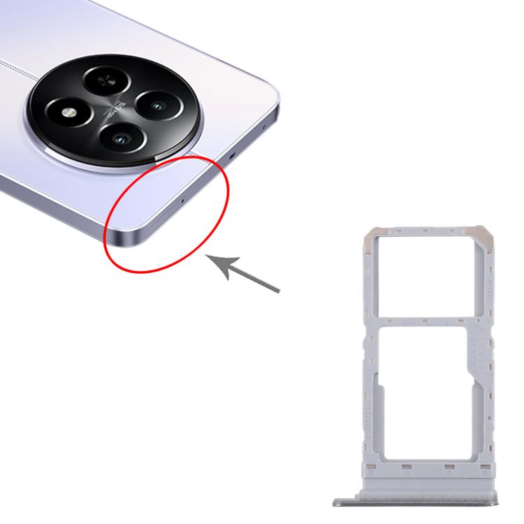 For Realme 12x India 5G RMX3998 10pcs Original SIM Card Tray + SIM Card Tray / Micro SD Card Tray, For Realme 12x India 5G (Original)