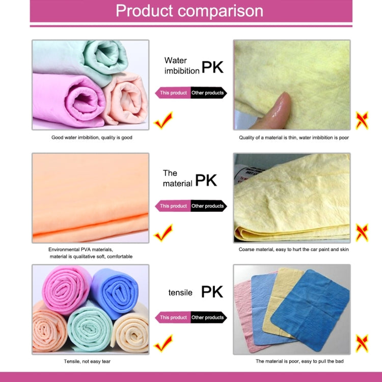 KANEED Synthetic Chamois Drying Towel Super Absorbent PVA Shammy Cloth for Fast Drying of Car, Size: 43 x 32 x 0.2cm, UK Stock Drying Towel Super Absorbent PVA Shammy Cloth, US Stock Drying Towel Super Absorbent PVA Shammy Cloth