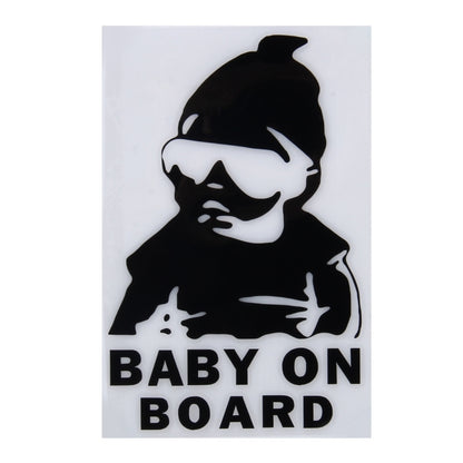 Baby On Board Pattern Vinyl Car Sticker, Size: 20cm x 13cm, Black, Grey, White