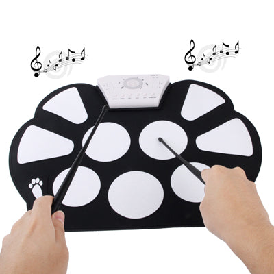 W758 USB 2.0 MIDI Soft Roll-up Drum Kit, Size: 38.2 x 27.6cm, Electronic Drum