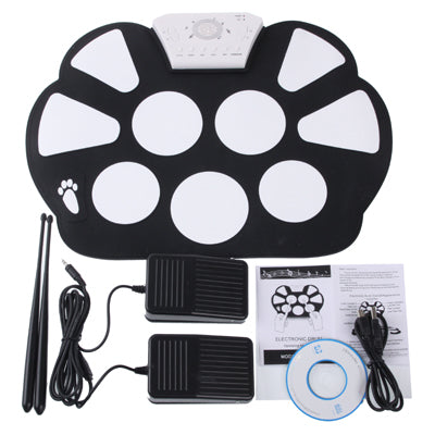W758 USB 2.0 MIDI Soft Roll-up Drum Kit, Size: 38.2 x 27.6cm, Electronic Drum