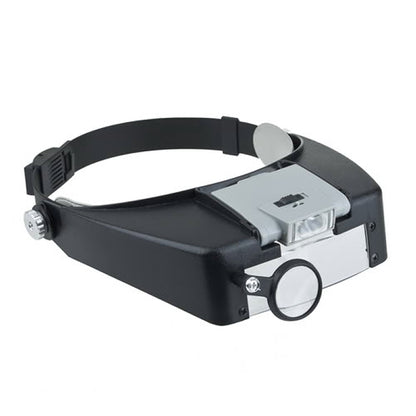 Headband Style 1.5X / 3X / 8.5X / 10X Magnifier with 2 LED Lights, MG81007-A(Grey), MG81007-A(Brown)