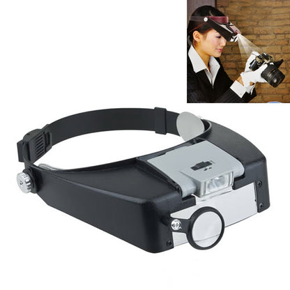 Headband Style 1.5X / 3X / 8.5X / 10X Magnifier with 2 LED Lights, MG81007-A(Grey), MG81007-A(Brown)
