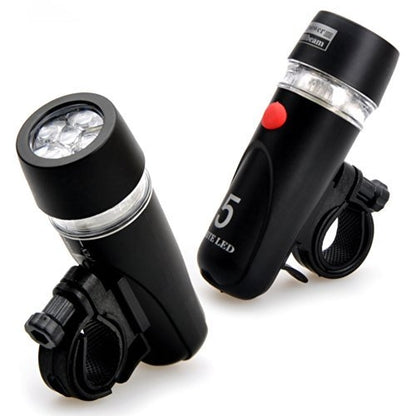 5 LED Water Resistant Bike Bicycle Head Light+ Rear Safety Flashlight, Bicycle Head Light+ Rear Safety Flashlight